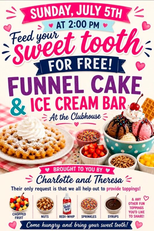  Funnel Cake & Ice Cream Bar-4th of July Weekend
