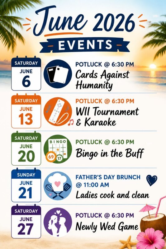  JUNE 2026 UPCOMING EVENTS