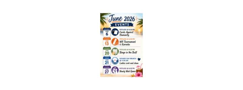 JUNE 2026 UPCOMING EVENTS